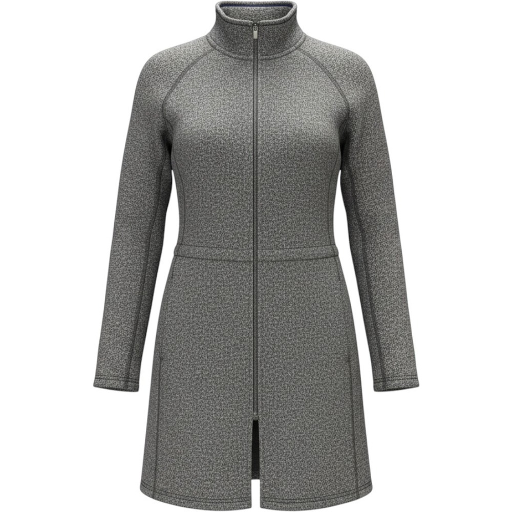 GH Bass Longline Coatigan Women L Mock Neck Drawstring Fleece Lined Knit Sweater